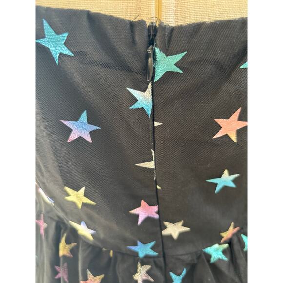 Betsey Johnson Rainbow Star Tulle Mesh Midi Dress Whimsigoth Size 8 - Picture 6 of 8